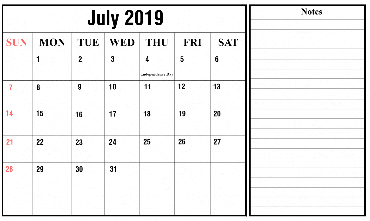 How to Schedule Your Month with July 2019 Printable Calendar | HowToWiki
