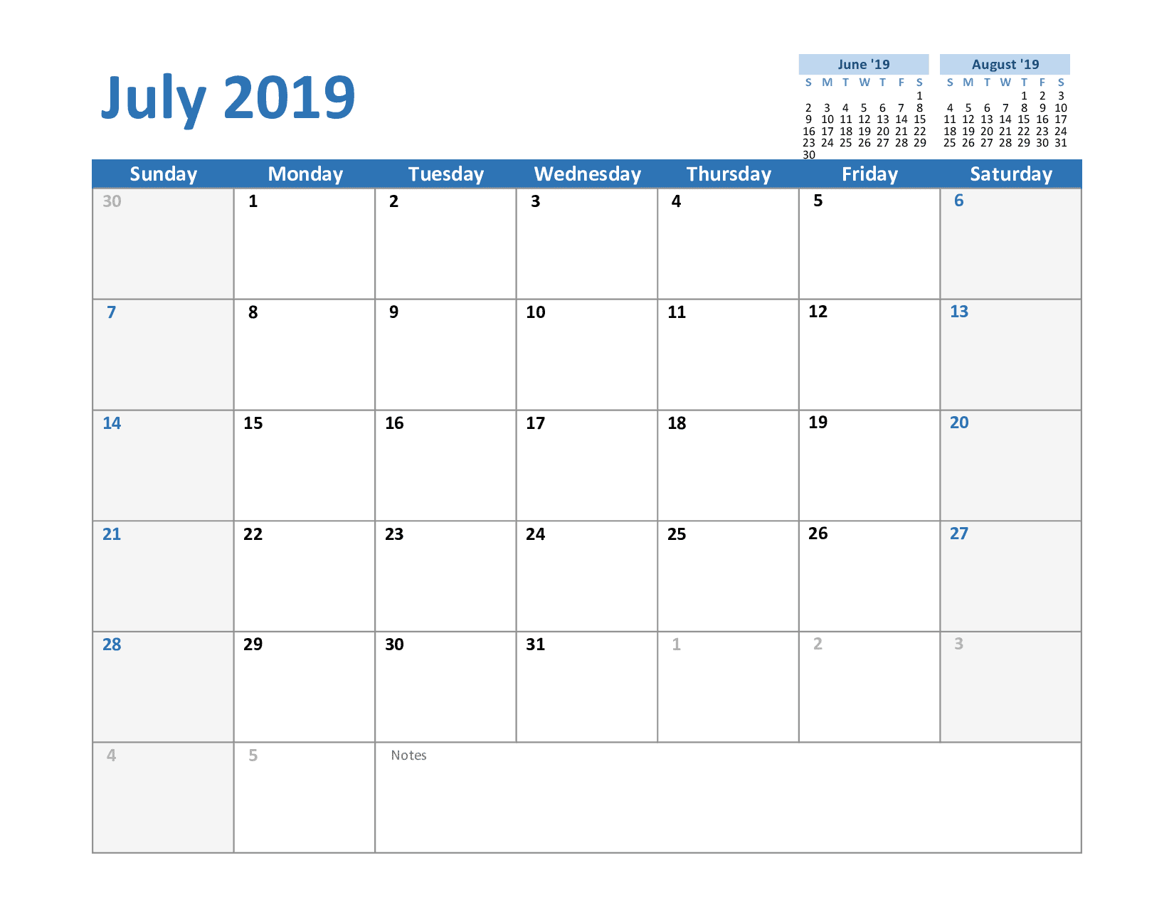 How to Schedule Your Month with July 2019 Printable Calendar | HowToWiki