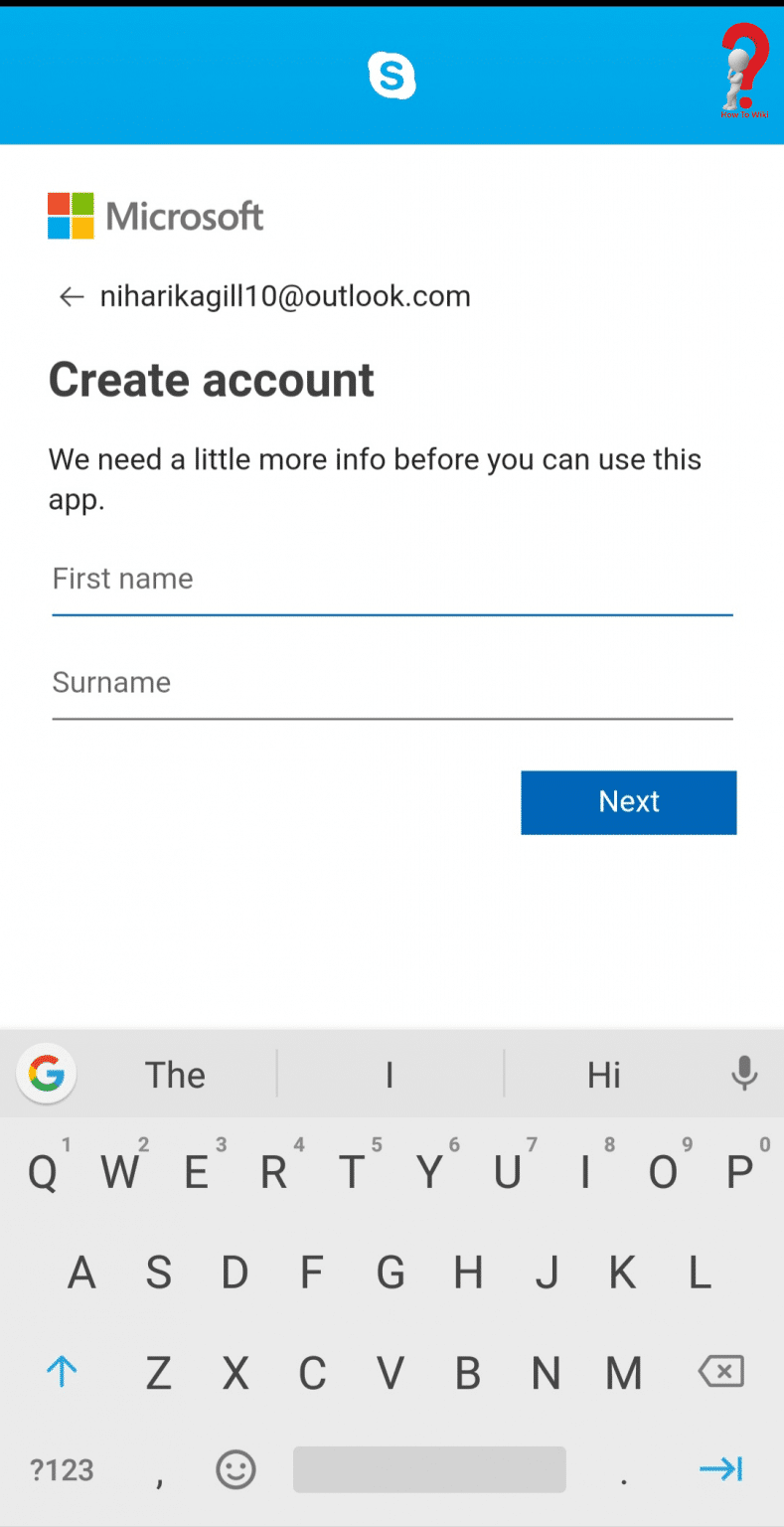skype create account